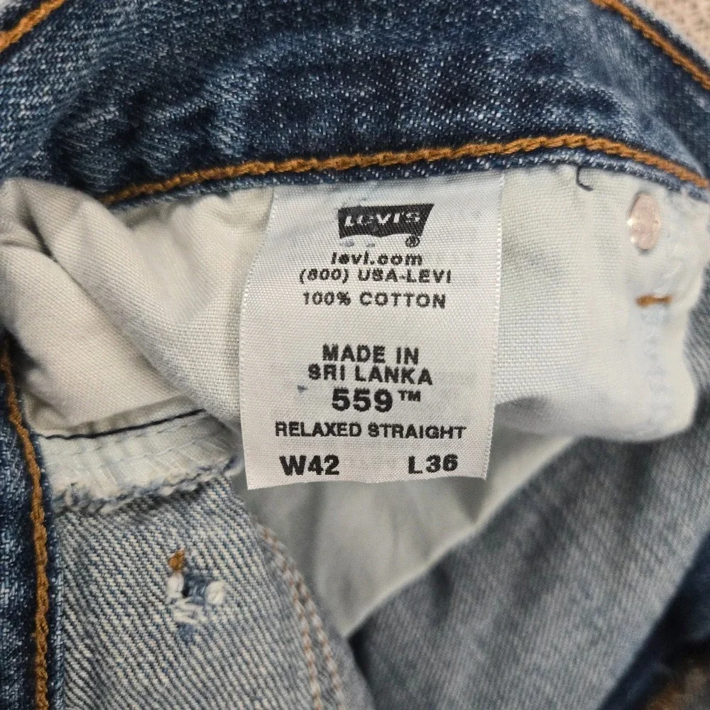 Levi's‎ 559 Jeans Mens 42x36 Blue Denim Relaxed Straight Leg Medium Wash